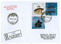 NCP 12 - 286-a Church, Sf Gheorghe, VORONET, Romania - Registered, Stamp With TABS And Vignette - 2012 - Covers & Documents