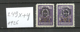 LITAUEN Lithuania 1926 Michel 249 X (wm 3) + 249 Y (wm 5) * - Lituanie