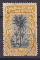 Belgian Congo 1896 Mi. 22, 15c. Ölpalme Deluxe (Purple) BANANA Cancel !! (2 Scans) - Used Stamps