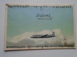 D201725 SAS Aircraft Douglas DC 6  - Amsterdam -Helsinki Flight  1952 Sent From The Airport Luchthaven Amsterdam Schipol - 1946-....: Moderne