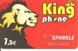 CARTE-PREPAYEE-SPARKLE-7. 5 €;--KINGPHONE-LION-31/12/2007-R° BRILLANT-V°Code Fin Sur Fond Blanc-TBE - Sonstige & Ohne Zuordnung