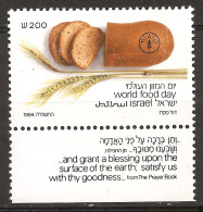 Israël Israel 1984 N° 921 Avec Tab ** FAO, Journée Mondiale De L'Alimentation, Céréale, Blé, Pain Complet, Faim, ONU - Ongebruikt (met Tabs)