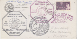 AAT  Hallett Station Inter. Geophysical Year Signature Hubert Wilkins Ca Hallett 3 FEB 1958 (FG156) - Année Géophysique Internationale