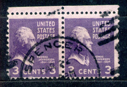 USA 1938, Michel-Nr. 414 A O Paar Mit Rand, SPENCER - Gebraucht