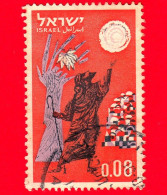 ISRAELE -  Usato - 1963 - Festival - Disegni - Il Sole Dardeggiava I Suoi Raggi Sulla Testa Di Giona... -  0.08 - Used Stamps (without Tabs)