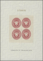 Sonderdruck Lübeck Nr. 10 Viererblock Neudruck 1978 - Privados & Locales