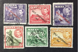 1953 Malta -  King George V And Local Motifs , Overprint Self Government 1947 - Used - Malta