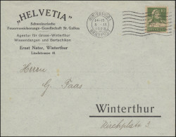 Tell Mit Armbrust 10 C. EF Orts-Brief Feuerversicherung WINTERTHUR 5.9.1923 - Firemen