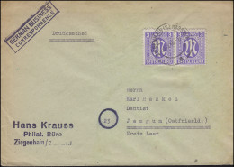 AM-Post 3 Pf Paar MeF GERMAN Bus. ZIEGENHAIN (BZ KASSEL) 5.3.1946 Nach Jemgum - Covers & Documents