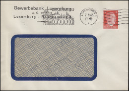 Freimarke Hitler 8 Pf. Als EF Auf Fensterbrief Gewerbebank LUXEMBURG 2.8.43 - Monnaies