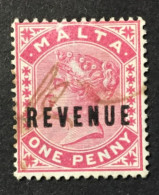 1899 /11 Malta -  Revenue Queen Victoria - Used - Malta