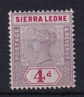 Sierra Leone: 1896/97   QV     SG47     4d      MH - Sierra Leone (...-1960)