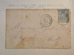 DL 6  FRANCE  BELLE LETTRE 1897 LA PORTE CORSE   A  BASTIA   +SAGE 15C  +  AFF. INTERESSANT+ - 1849-1876: Periodo Clásico