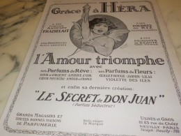 ANCIENNE PUBLICITE L AMOUR TRIOMPHE AVEC HERA 1921 - Pubblicitari