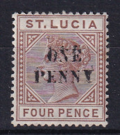 St Lucia: 1891/92   QV   SG55     1d On 4d   MH - Ste Lucie (...-1978)