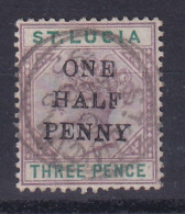 St Lucia: 1891/92   QV   SG56     ½d On 3d   Used - Ste Lucie (...-1978)