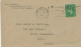 GB SLOGAN POSTMARKS 1945 EDINBURGH VICTORY BELLS (Victory Over Japan) On Superb Printed Matter To USA Franked Wirh ½d Pa - Storia Postale