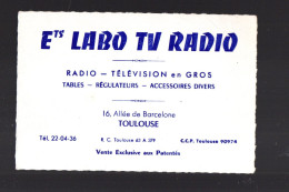 Toulouse (31)  Carte Commerciale LABO TV RADIO  (PPP46628) - Pubblicitari