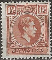 JAMAICA 1938 King George VI - 1½d. - Brown MH - Jamaica (...-1961)