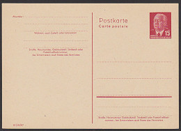 Wilhelm Pieck Ungebraucht, DDR P64II  15 Pf Ganzsache - Postales - Nuevos