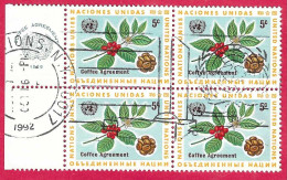 O.N.U. N.Y. - 1966 - CAFFE' - CENT. 5 - QUARTINA  USATA BORDO FOGLIO (YVERT 153 - MICHEL 168) - Used Stamps