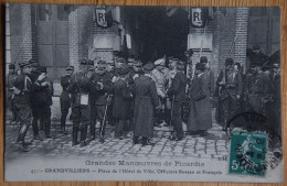 60 : Grandes Manœuvres De Picardie - Grandvilliers - Place De L'Hôtel De Ville - Officiers Russes Et Français -(n°28751) - Grandvilliers