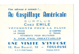 Toulouse (31)  Carte Commerciale AU GASPILLAGE AMERICAIN    (PPP46634) - Pubblicitari