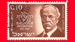 ISRAELE - Usato - 1967 - Arthur James Balfour (1848-1930) - 50° Anniversario Della Dichiarazione Balfour - 0.40 - Usati (senza Tab)