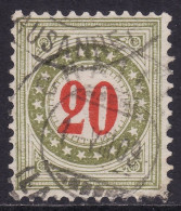 Schweiz: Portomarke SBK-Nr. 26AK (Rahmen Grünlicholiv, Wasserzeichen Kreuz, 1907-1910) Gestempelt - Impuesto