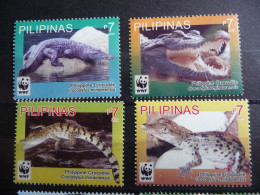 (8) Pilipinas - Philippines (2011) / Cocodrilo - Crocodile - Cocodrile - WWF 4v MNH - Filipinas