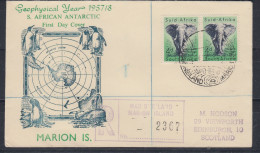 South Africa International Geophysical Year Registered Cover Marion Island Ca Marion 24 II 1958 (FG166) - Anno Geofisico Internazionale