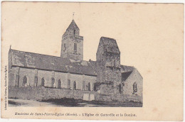 50 - Environs De Saint-Pierre-Eglise (Manche) - L'Eglise De Gatteville Et Le Donjon / Carte Précurseur - Saint Pierre Eglise