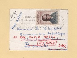 Haute Volta - Enveloppe Format Carte De Visite Destination Cote D Ivoire Reexpediee Vers Le Var - Opper-Volta (1958-1984)