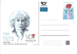 CDV 161 Czech Republic Olga Havlova Anniversary 2013 Rose - Postcards