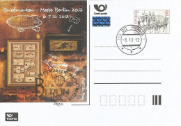 CDV A 192 Czech Republic Berlin Stamp Exhibition 2012 Coach On Charle Bridge Airship Plane - Postcards
