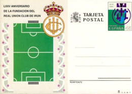 Espagne España 1991 Entier, Tarjeta Postal, Real Union Club Irun, Football - Equipos Famosos