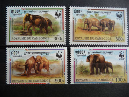 (8) Cambodia WWF Malayan Elephant 4v 1997 MNH - Kambodscha