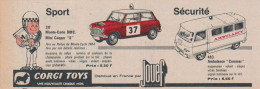 Monte Carlo BMC Mini Cooper N°317. Ambulance " Commer " N°463. Corgi Toys. Voiture Miniature. Nouveauté 1964. - Pubblicitari