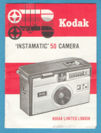 D-0600 * Instruction Leaflet In English For Instamatic 50 Camera. Manufacturer: Kodak (U.S.A.) - Matériel & Accessoires