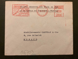 LETTRE SA DES BAINS DE MER ET DU CERCLE DES ETRANGERS A MONACO EMA SR 1056 à 030 Du 16 5 67 MONTE-CARLO SBM ETE HIVER - Macchine Per Obliterare (EMA)