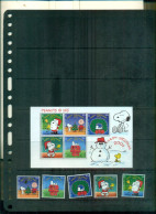 GIBRALTAR NOEL 2001 PEANUTS 5 VAL + BF NEUFS A PARTIR DE 2,25  EUROS - Gibraltar