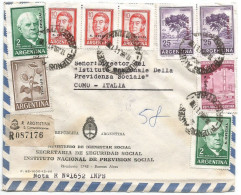 Argentina Servicio Oficial TRATADOS RECIPROCIDAD Reg.AirrmailCV B.Aires  17JAN1967  X Italy With 9v Overprinted - Dienstzegels