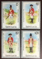 St Lucia 1986 Military Uniforms Imprint Date Set MNH - St.Lucia (1979-...)