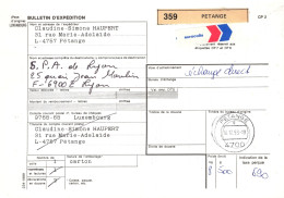 Lussemburgo (1993) - Bollettino Pacchi Per La Francia - Cartas & Documentos