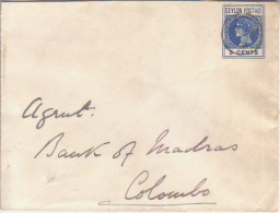 CEYLON. 1919/five-cents Internal PS Envelope/to Colombo. - Ceylon (...-1947)