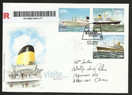 Portugal Madère Açores Europa CEPT 2012 Paquebot Bateaux 3 Timbres FDC Recommandée  Madeira Azores Cruise Ships FDC - 2012