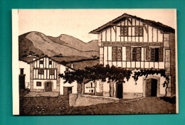 64 - PAYS BASQUE . MAISONS BASQUES À AINHOA . D'APRÈS LE DESSIN DE PHILIPPE VEYRIN - Réf. N°38609 - - Ainhoa