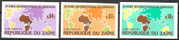 Zaire/Zaïre: Non Dentellatto, Imperforate, Non Dentelé, Mappa, Map, Carte - Géographie