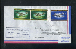 "KOLUMBIEN" 1967, Erstflugbrief LH 493 "Bogota-Frankfurt" (A0021) - Colombia