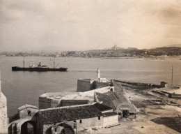 Marseille - Photo Ancienne Originale - Une Vue Sur La Ville - Café Restaurant Dancing Bateau Cargo Courrier 8,2x10,3 Cm - Château D'If, Frioul, Iles ...